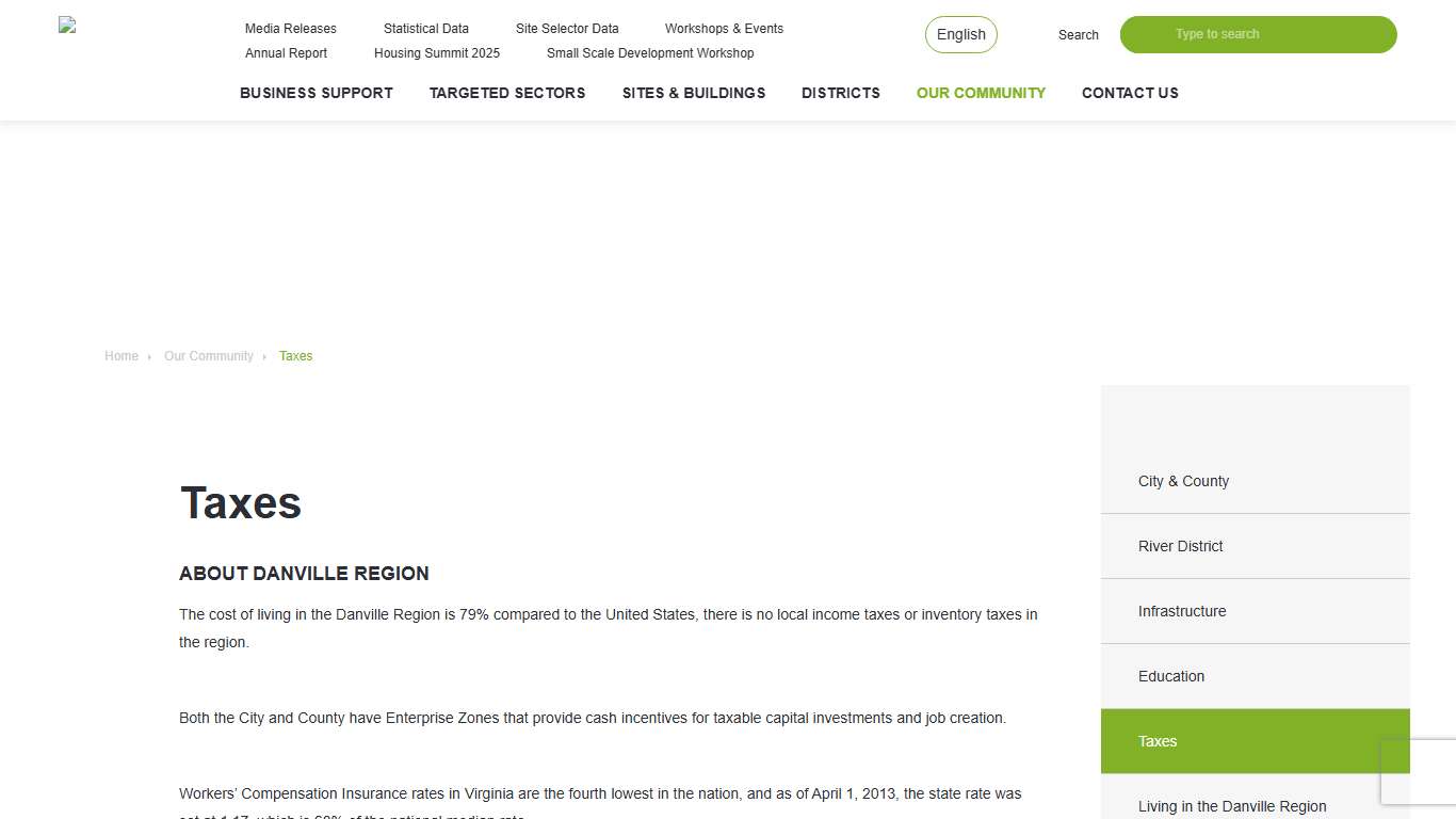 Danville VA Region & Pittsylvania County Tax Information