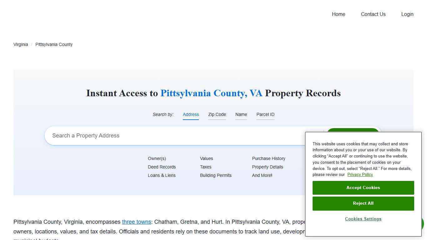 Pittsylvania County Property Records Owners, Deeds, Permits